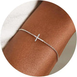 Sterling Silver Cross Chain Bracelet
