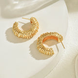 Lava Textured Thick C-Hoop Earrings