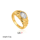 Oval Natural Stone Waterproof Ring
