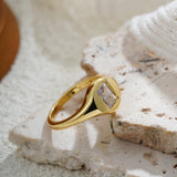 Square CZ Zircon Round Ring