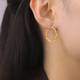 Gold-Plated Geometric Hoop Earring