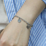 Personalized Engraved Heart Charm Bracelet