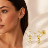Gold CZ Cartilage Stud Set