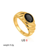Oval Natural Stone Waterproof Ring