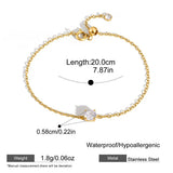 Heart & Round Zircon Charm Chain Bracelet
