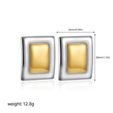 Two-Tone Bilayer Geometric Stud Earrings