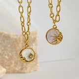 Sun & Moon Coin Pendant Necklace