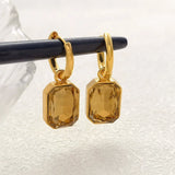 Square Crystal Zirconia Hoop Earrings