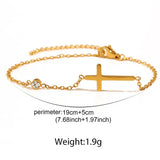 Dainty CZ Cross Bracelet