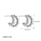 Double Layer Beaded Ball C-Hoop Earrings