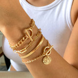 Vintage Coin Charm Bracelet