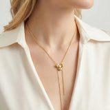 Pearl Flower Lariat Necklace
