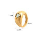 Five-Pointed Star CZ Zircon Chunky Ring
