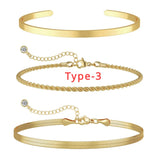 14K Gold-Plated Stackable Bracelet Set (3-Piece)
