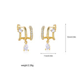 Zircon Illusion Drop Stud Earrings