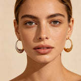 Crescent Moon Hoop Earrings