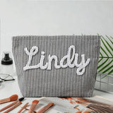 Personalized Seersucker Makeup & Travel Pouch