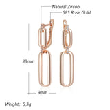 Rose Gold Geometric Drop Earrings