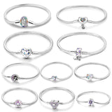 Sterling Silver Zirconia Charm Bracelet
