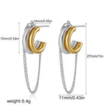 Two-Tone Irregular C-Shape Studs