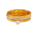 Classic Zircon Ring Stack Set