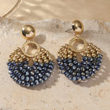 Layered Beaded Drop Earrings