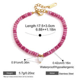 Natural Stone Star & Heart Beaded Bracelet