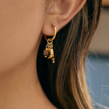 Tiger Eye Sun & Moon Hoop Earrings