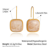 Square Resin Pendant Dangle Earrings