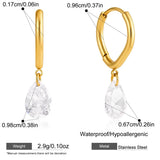Transparent Waterdrop Zircon Hoop Earrings