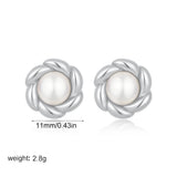 Pearl Flower Stud Earrings