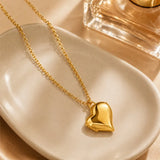 Glossy Heart Pendant Necklace