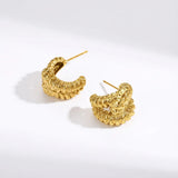 Vintage Lava Texture Chunky C Hoops