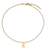 Pavé Initial Tennis Necklace