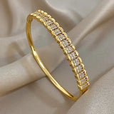 Layered Zirconia Cuff Bracelet