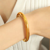 Gold Hollow Bangle Bracelet