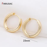 Gold-Plated Round Hoop Earrings