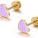 Sweetheart Titanium Stud Earrings