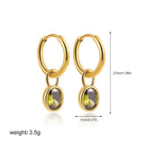 Multicolour Oval CZ Zircon Drop Earrings