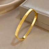 Square-Edge Stainless Steel Bangle