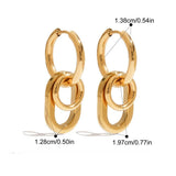 Detachable Two-Tone Geometric Hoop Earrings