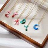 Colorful Initial Letter Necklace