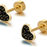Sweetheart Titanium Stud Earrings
