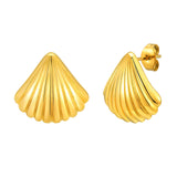 The Striped Shell Stud Earrings