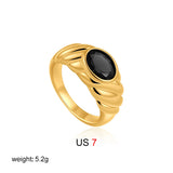 Oval Natural Stone Waterproof Ring