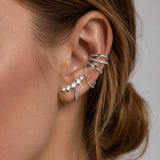 Zircon & Tassel Ear Cuff Set (3-Piece)