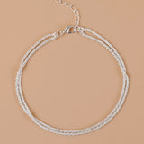 Layered Cuban Link Anklet Set