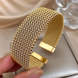 Woven Gold Cuff Bracelet