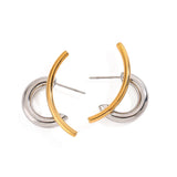 Two-Tone Irregular C-Shape Studs