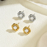 Pearl Flower Stud Earrings